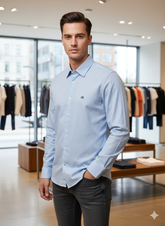 CLVIN KLIN JEANS Light Blue Dobby 'Slim Fit' Dress SHIRT